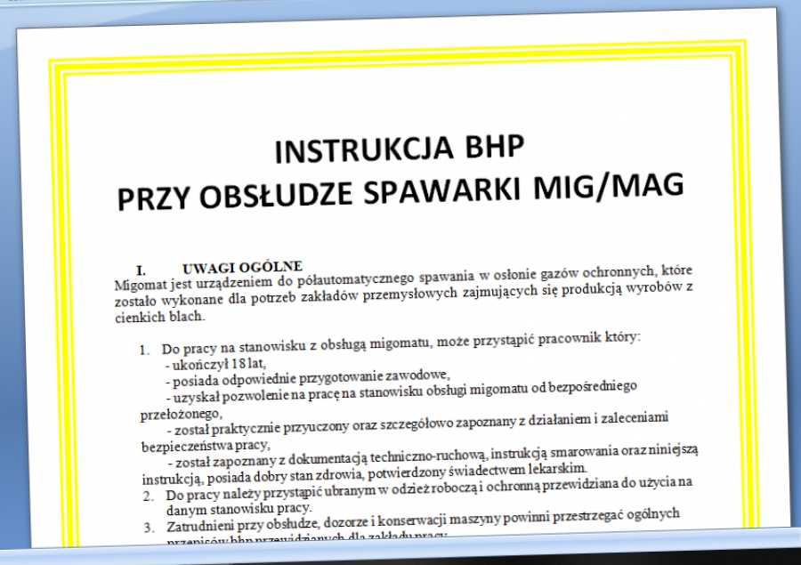 Instrukcja BHP spawarki wzór druk