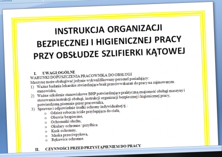 Instrukcja Bhp Szlifierka K Towa Procedura W Firmie