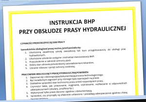 Instrukcja BHP obsługi prasy hydraulicznej